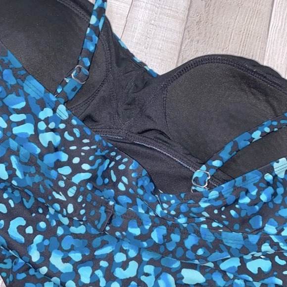 Tropical escape turquoise one piece swimsuit size 14 - Picture 5 of 8